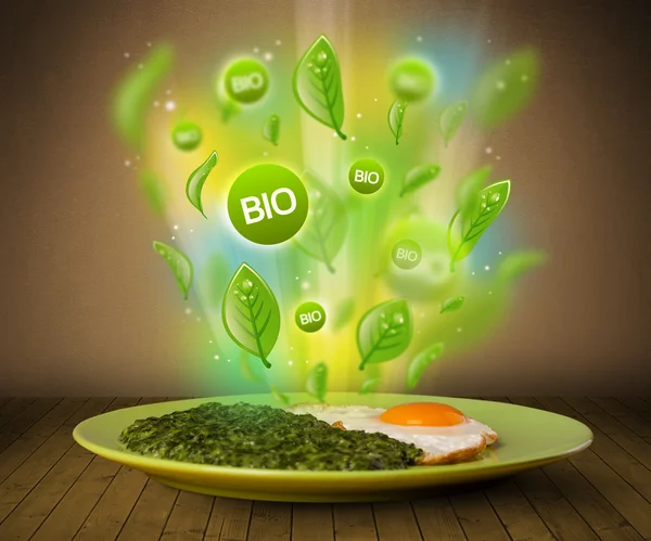 Healthy bio green plate of food — Stock Photo, Image