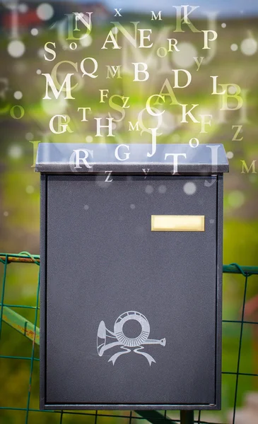 Mail box with letters comming out — Stock Photo, Image