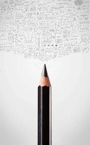 Zbliżenie ołówka z diagramami — Zdjęcie stockowe