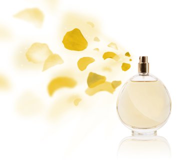 erfume şişe gül yaprakları püskürtme