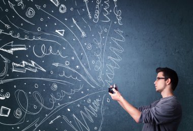 çekimleri enerjik elle çizilmiş çizgiler ise fotoğrafçı bir
