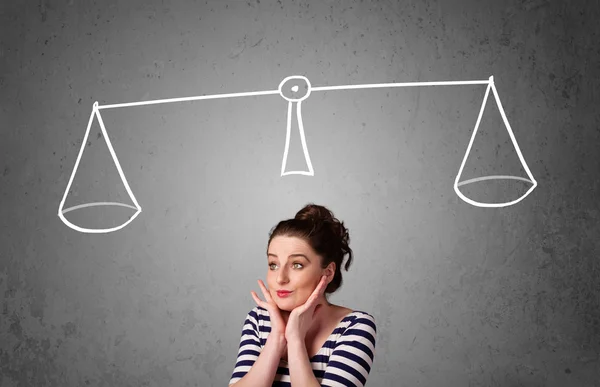 Young woman taking a decision — Stock Photo, Image