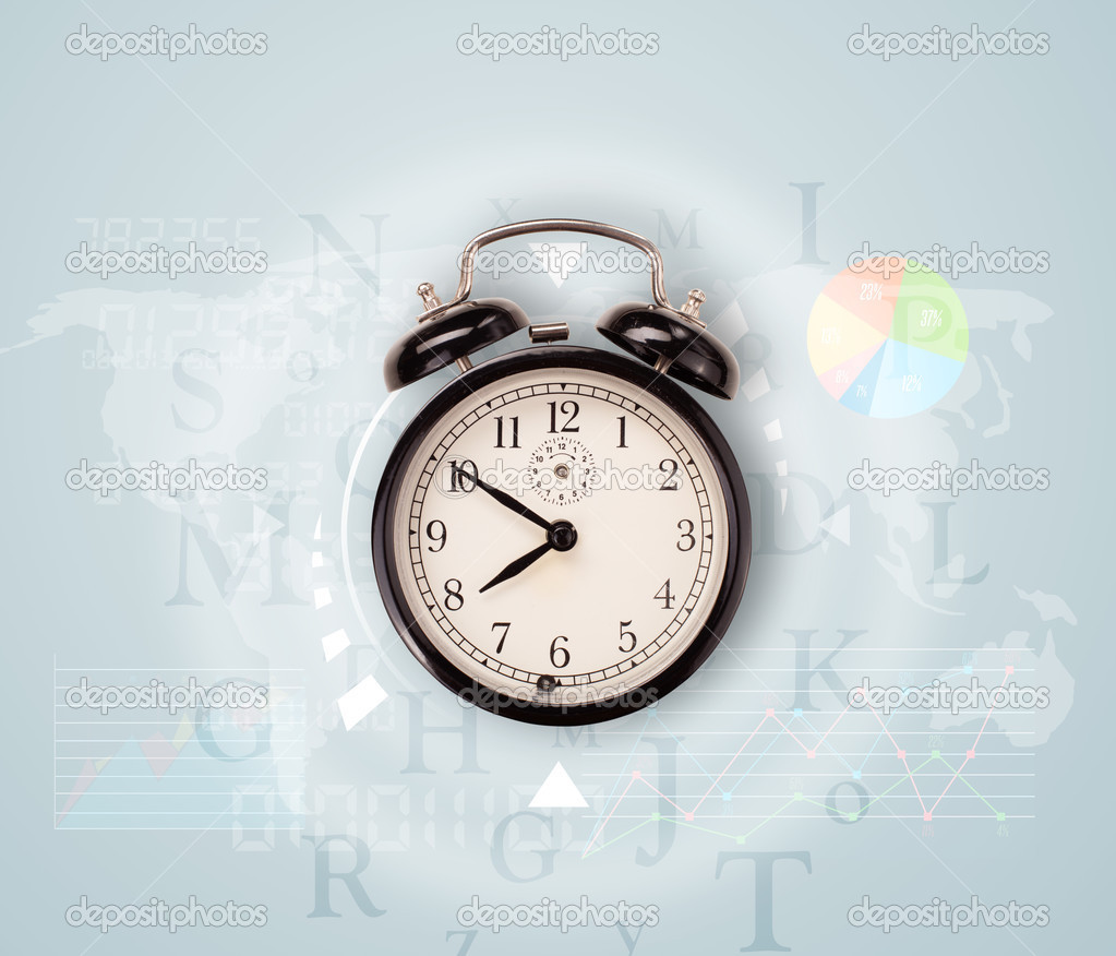 Clocks with world time and finance business concept
