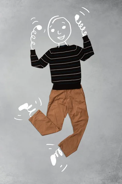 Personagem de desenho animado engraçado em roupas casuais — Fotografia de Stock