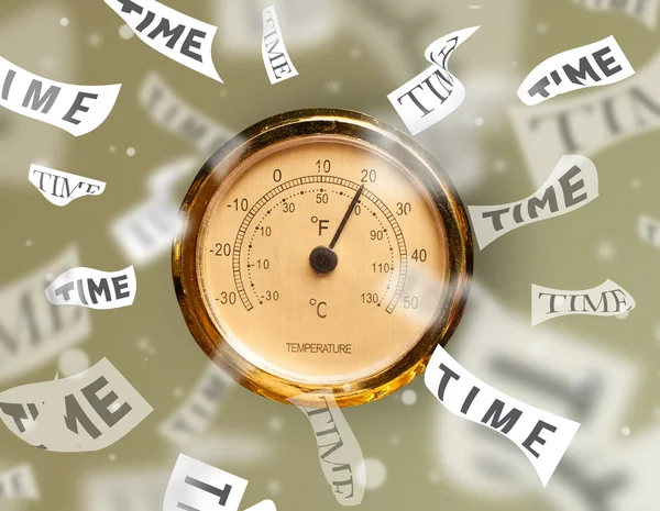 Clock and watch concept with time flying away — Stock Photo, Image