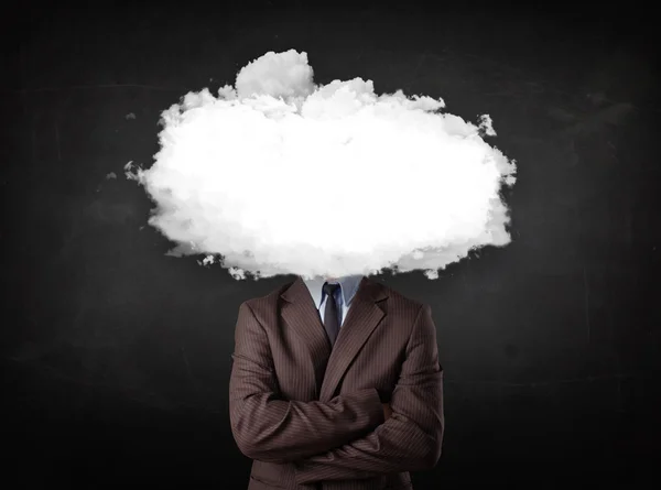 Business man with white cloud on his head concept — Stock Photo, Image