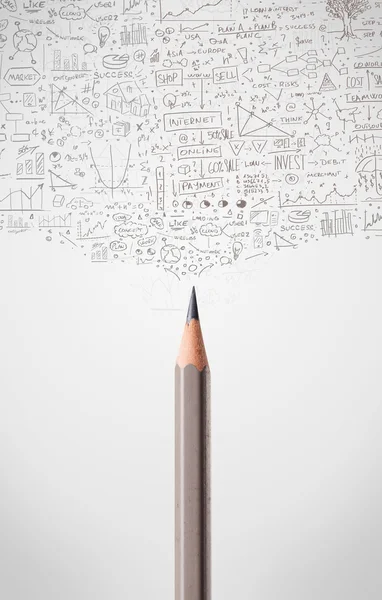 Primer plano a lápiz con diagramas — Foto de Stock