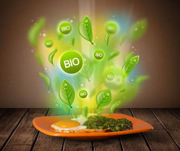 Healthy bio green plate of food — Stock Photo, Image