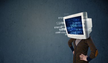 Bilgisayar veri kavramını hesaplayan insan siber monitörü