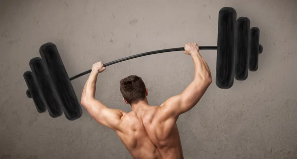 Muscular hombre levantamiento de pesas —  Fotos de Stock