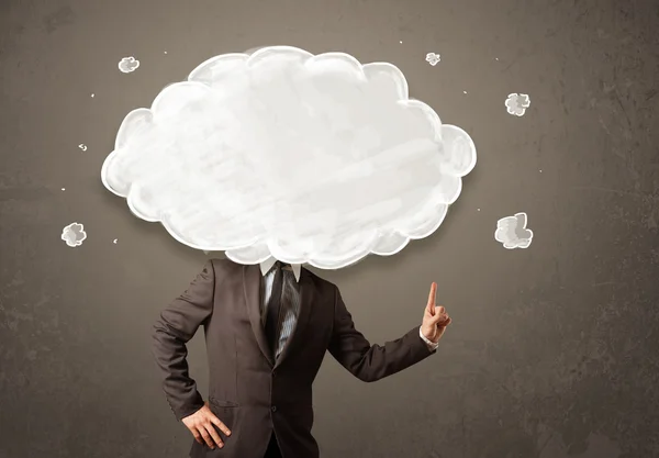 Business man with white cloud on his head concept — Stock Photo, Image