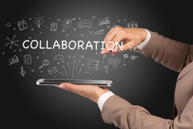 Dokunmatik ekran, sosyal medya konseptine yakın çekim