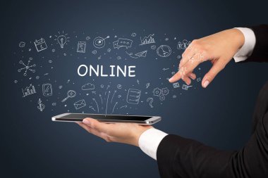 Dokunmatik ekran, sosyal medya konseptine yakın çekim