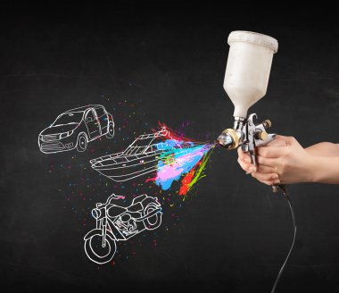 adam araba, tekne ve motosiklet airbrush sprey boya ile çizmek