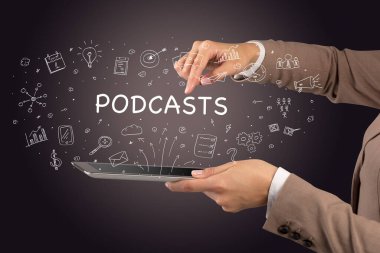 Dokunmatik ekran, sosyal medya konseptine yakın çekim