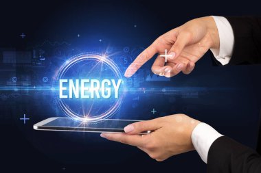 Dokunmatik ekran yakın plan, yeni teknoloji konsepti