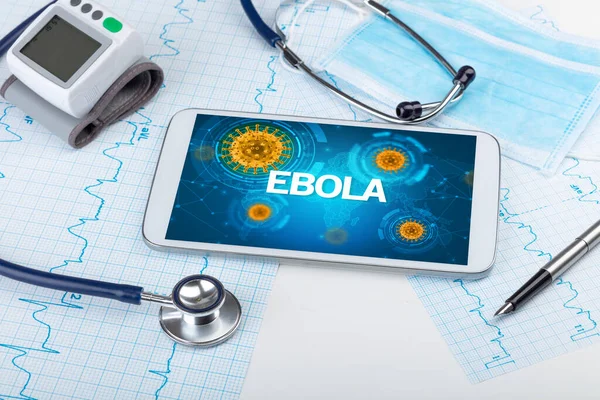 Yazılı bir tablet pc 'nin yakın görüntüsü