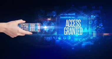 El ele tutuşan kablosuz çevre, siber güvenlik kavramı