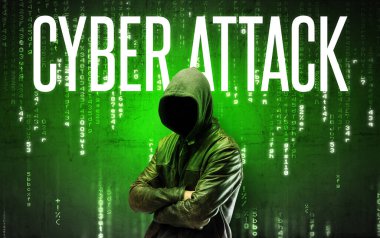 Yazı konsepti olan meçhul hacker.