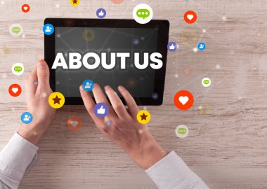 Dokunmatik ekran, sosyal medya konseptine yakın çekim