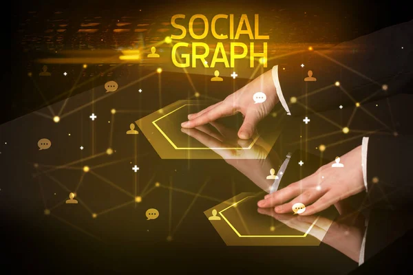 Navigazione social networking con icone sociali — Foto Stock