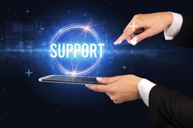 Dokunmatik ekran yakın plan, yeni teknoloji konsepti