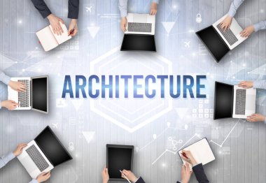 Ofiste Çalışan Meşgul İnsanlar Grubu, teknoloji konsepti