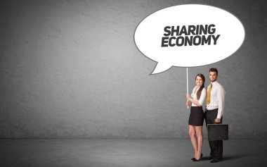 İş adamı, günlük trafik tabelasında.