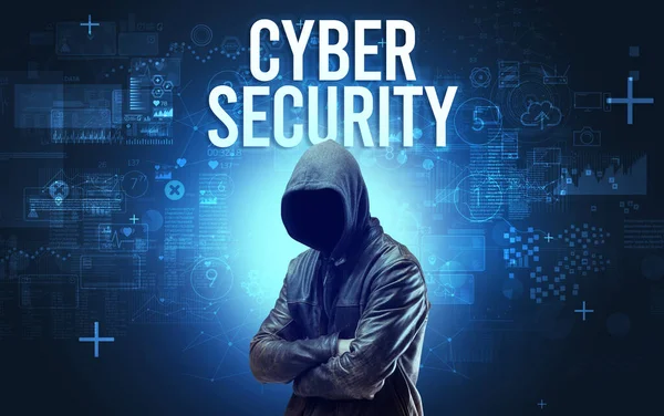 Faceless man with online security concept — Stock Photo, Image