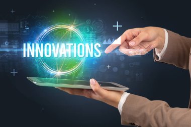 Dokunmatik ekran yakın plan, yeni teknoloji konsepti