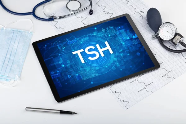 Close-up view of a tablet pc with medical abbreviation — Stock Photo, Image