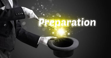 İllüzyonist sihir numarası yapıyor.