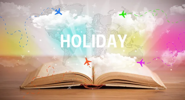 Open book, vacation concept concept — Stock Photo, Image