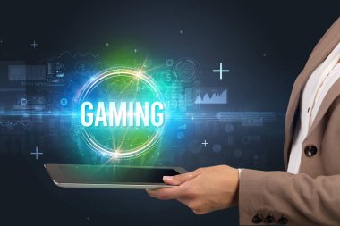 Dokunmatik ekran yakın plan, yeni teknoloji konsepti