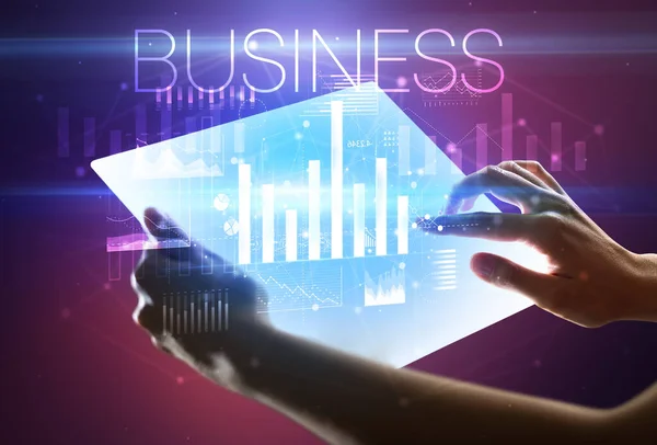 Hand holding futuristisch, business concept — Stockfoto