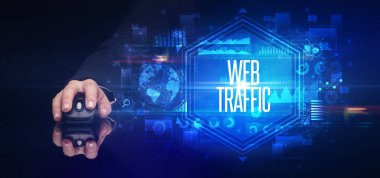 El ele tutuşan kablosuz çevre, siber güvenlik kavramı