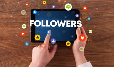 Dokunmatik ekran, sosyal medya konseptine yakın çekim