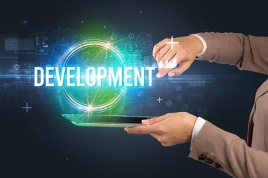 Dokunmatik ekran yakın plan, yeni teknoloji konsepti