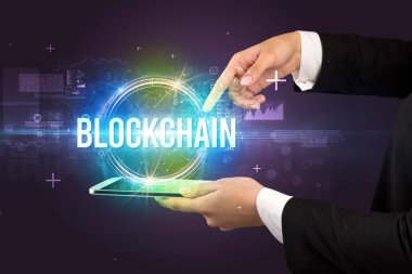 Dokunmatik ekran yakın plan, yeni teknoloji konsepti