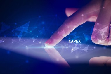 İş bağlantısı konsepti ile tablete dokunmak