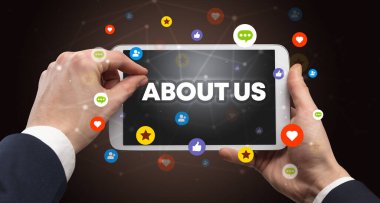 Dokunmatik ekran, sosyal medya konseptine yakın çekim