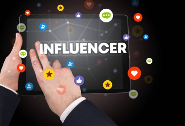 Dokunmatik ekran, sosyal medya konseptine yakın çekim