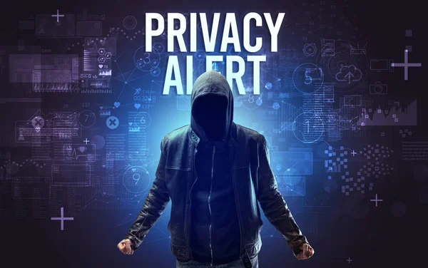 Faceless man with online security concept — Stock Photo, Image