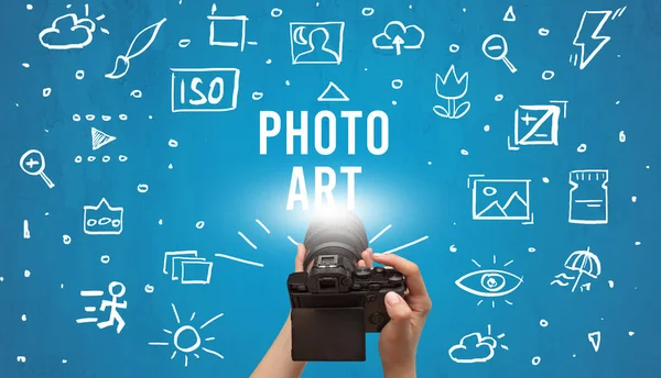 Fotografia a mano con fotocamera digitale — Foto Stock