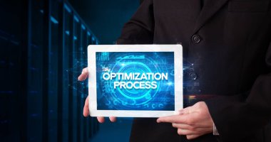 Tablet tutan kişi, iş konsepti