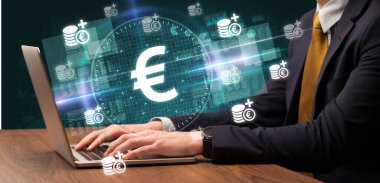 Borsada çalışan iş adamı.