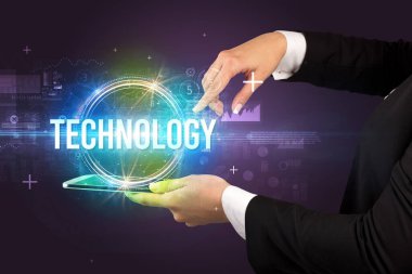 Dokunmatik ekran yakın plan, yeni teknoloji konsepti