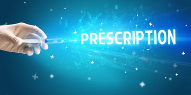 Şırınga, elinde tıbbi enjeksiyon