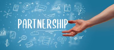 İşletme yazıtlarına işaret eden kırpılmış elin yakın çekimi