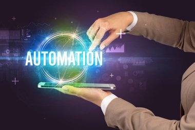 Dokunmatik ekran yakın plan, yeni teknoloji konsepti